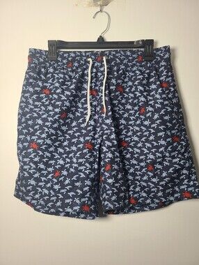 Trunks Surf&Swim - Men's Navy Turtle Print Swim Trunks Size Medium